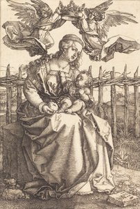 İki Melek Tarafından Taçlandırılan Bakire ve Çocuk, 1518. by Albrecht Dürer