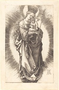 Hilal Üzerinde Asası ve Yıldızlı Tacı olan Bakire ve Çocuk by Albrecht Dürer