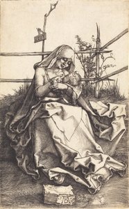 Bakire ve Çocuk, Çimenli Bir Bankta, 1503. by Albrecht Dürer