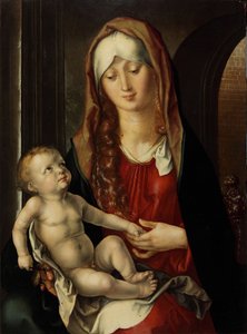 Bakire ve çocuk Madonna del Patrocinio, 1495. by Albrecht Dürer
