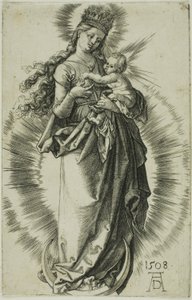 Yıldız Taçlı Hilal Üzerindeki Bakire by Albrecht Dürer