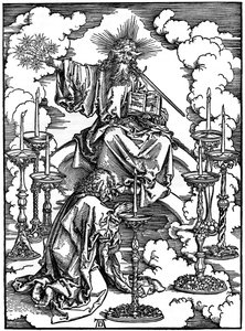 Mahşerden Yedi Şamdan Vizyonu, 1498, 1936 by Albrecht Dürer