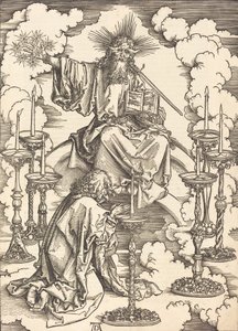 Yedi Şamdan Vizyonu, muhtemelen c. 14961498. by Albrecht Dürer