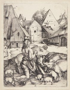Domuzların arasında müsrif oğul by Albrecht Dürer