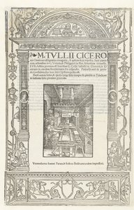 Yazıcının damgası Jodocus Badius, 1520 ile Cicero