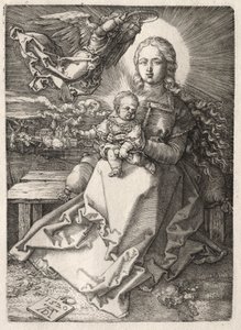 Bakire bir melek tarafından taçlandırıldı by Albrecht Dürer