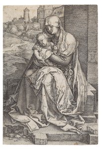 Duvarın Yanında Oturan Bakire ve Çocuk, 1514. by Albrecht Dürer