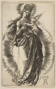 Yıldızlı Taçlı Hilal Üzerinde Bakire, 1508. by Albrecht Dürer