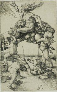 Keçinin Üzerinde Geri Dönen Cadı by Albrecht Dürer