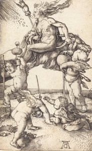 Keçiye Binen Cadı, c. 15001501. by Albrecht Dürer