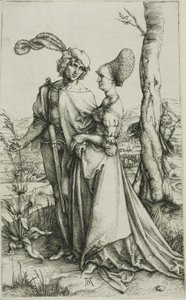 Ölümle Tehdit Edilen Genç Çift (Promenade) by Albrecht Dürer
