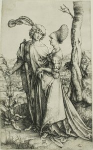 Ölümle Tehdit Edilen Genç Çift (Promenade) by Albrecht Dürer