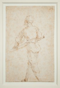 Kürekli Bir Adam, c.1520-21 (kağıt üzerine kalem ve kahverengi mürekkep) by Albrecht Dürer