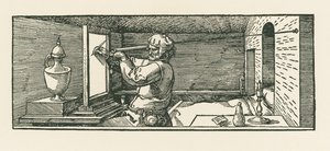 Teneke kutu çizen bir adam by Albrecht Dürer or Duerer