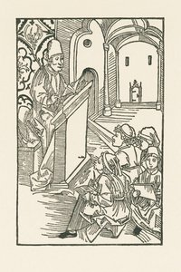Dört öğrencisiyle birlikte bir öğretmen by Albrecht Dürer or Duerer