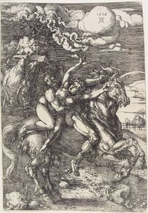 Tek Boynuzlu Atta Kaçırma by Albrecht Dürer