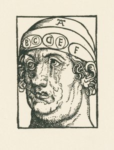 Caput pysicum - Frenoloji çalışması amacıyla kullanılan kafa by Albrecht Dürer or Duerer
