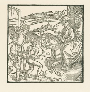 Catonet kötülük yapan birini darağacından kurtarır by Albrecht Dürer or Duerer