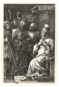 Caiaphas'tan önce İsa. 1512 (Bakır üzerine kalem gravürü) by Albrecht Dürer