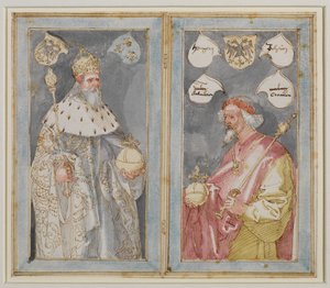 İmparatorlar Charlemagne ve Sigismund, 1507 - 1510 dolaylarında by Albrecht Dürer