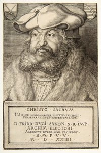 Bilge Frederick, Saksonya Seçmeni, pub. 1524 (gravür) by Albrecht Dürer