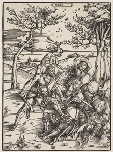 Herkül Fetheden Cacus, c.1496 (tahta baskı) by Albrecht Dürer
