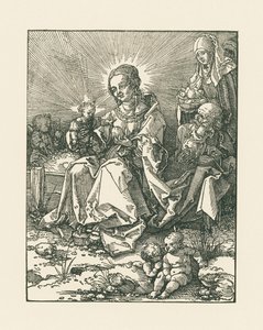 Çimenli bir bankta Aziz Joseph ve Aziz Anne ile birlikte Madonna by Albrecht Dürer or Duerer