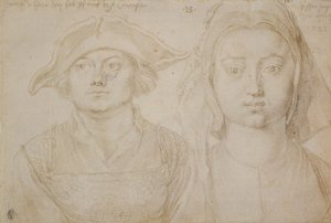 Marx Ulstat; Antwerp#39;in Güzel Genç Kadını, c.1520-21 (gümüş uçlu, fildişi renginde kağıt üzerine astarlanmış) by Albrecht Dürer or Duerer
