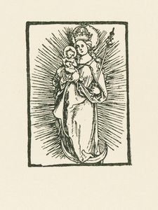 Güneşin Altında Cennetin Kraliçesi Meryem Ana by Albrecht Dürer or Duerer