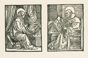 Aziz Birgitta ve Almastralı Peter by Albrecht Dürer or Duerer