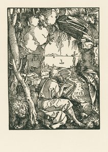 Mağaradaki Aziz Jerome by Albrecht Dürer or Duerer