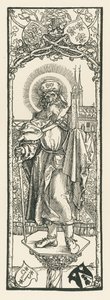 Aziz Sebald Sütun Üzerinde, c.1501 (gravür) by Albrecht Dürer or Duerer