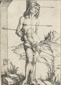 Bir sütuna bağlı Aziz Sebastian, c.1499 by Albrecht Dürer