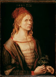 Devedikeni ile Otoportre (Resim, Tuval üzerine parşömen tutkalı by Albrecht Dürer