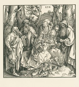 Lute Çalan Meleklerle Kutsal Akrabalık by Albrecht Dürer or Duerer