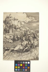 Deniz Canavarı (Meerwunder) (döşenmiş kağıt üzerine oyma) by Albrecht Dürer