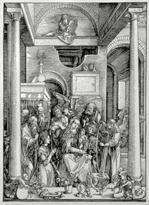 Azizler ile Bakire ve Çocuk (gravür) by Albrecht Dürer