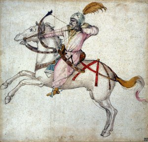 Bir atlı okçu. Albrecht Durer