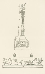 İsyancı köylülerin boyun eğdirilmesi için zafer sütunu by Albrecht Dürer or Duerer