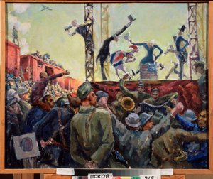 Ajitasyon Tugayı cephede by Aleksandr Aleksandrovich Osmerkin