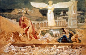 Mesih'in doğumunu ilan eden bir meleğin Görünüşü (tuval üzerine yağlı boya) by Aleksandr Andreevich Ivanov