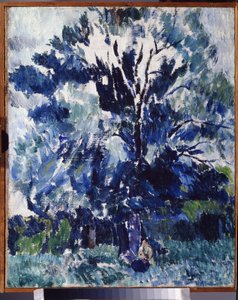 ""Kırsal bölge. Ağacın altında"" Resim Alexander Davidovich Drevin (1889-1938) 1923 Bölgesel Sanat Müzesi, Kaluga