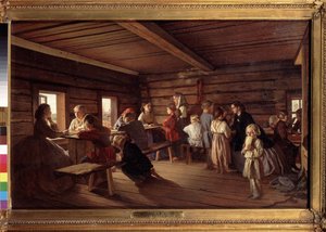 Bir köy okulunda. Alexander Ivanovich Morozov