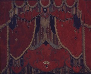 Tiyatro oyunu için ana perde tasarımı Maskeli Balo, M. Lermontov, 1917 by Aleksandr Jakovlevic Golovin