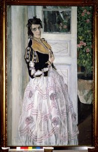 ""Balkondaki Genç İspanyol Kadın"" Tablosu Alexander Yakovlevich Golovin (Alexander Golovin) (1863-1930) 1911 Devlet Rus Müzesi, Saint Petersburg by Aleksandr Jakovlevic Golovin