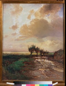 Köy yolu - Resim Alexei Kondratyevich Savrasov (1830-1897), tuval üzerine yağlı boya
