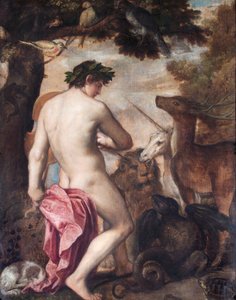 Hayvanları Büyüleyen Orpheus (tuval üzerine yağlıboya) by Alessandro (1588–1649) (attr. to) Titian (workshop of) and Padovanino