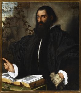 Portre de Pietro Andrea Mattioli (Pierandrea Matthioli, Matthiole, Matthiolus (1501-1578), medecin et botanik) .Peinture de Alessandro Bonvicino dit il Moretto (1498-1554), huile sur toile, 84x75 cm Cenova, Strada Nuova Müzeler © Luisa Ricciarin