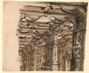 Sahne Tasarımı: Saray İçi by Alessandro Galli Bibiena, 1686 – 1748