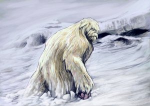 Fantastik canavarlar ve yaratıklar, kriptozooloji: Himalaya bölgesi folklorunun yeti veya "iğrenç kardan adam" antropomorfik yaratığının temsili (Yeti veya Abominable Snowman, Ne'nin Himalaya bölgesinde yaşadığı söylenen maymun benzeri bir kr